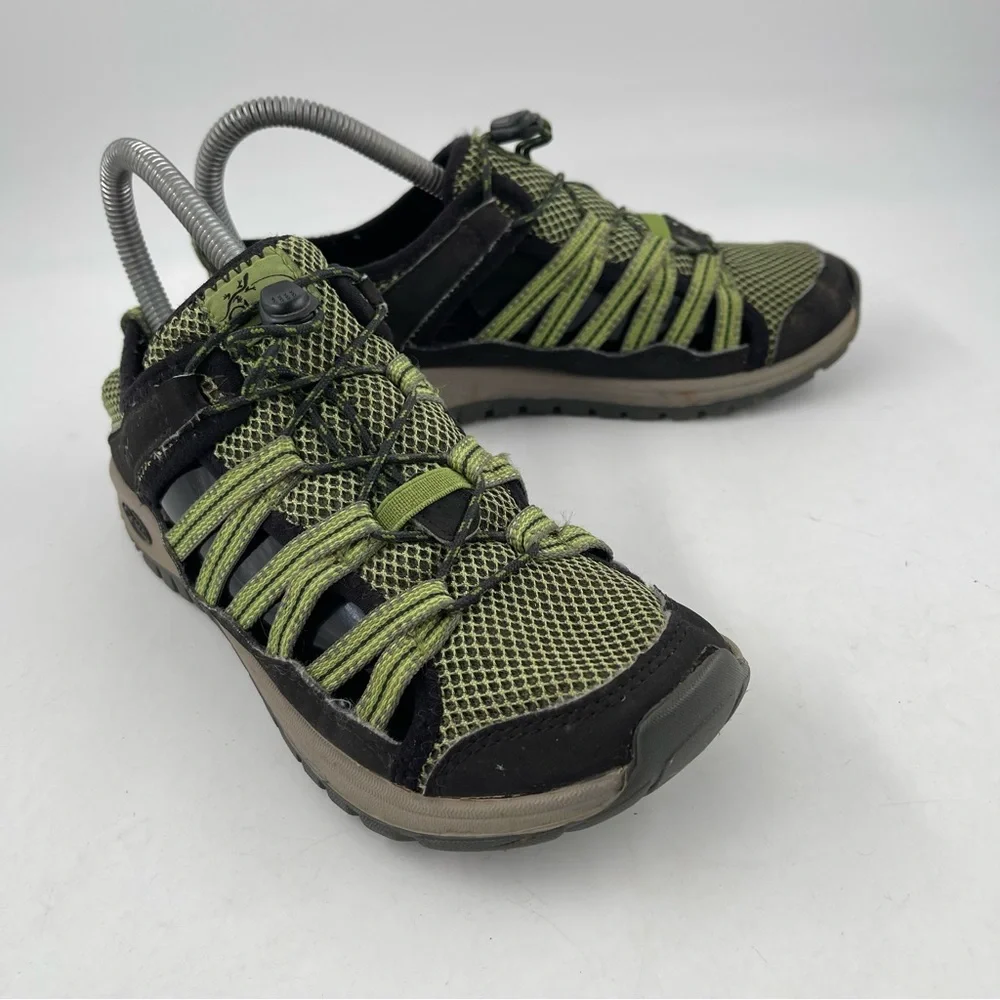 Chaco Unisex Kid’s Outcross 2 Green Black Hiking Water Shoes - Size 4 Youth